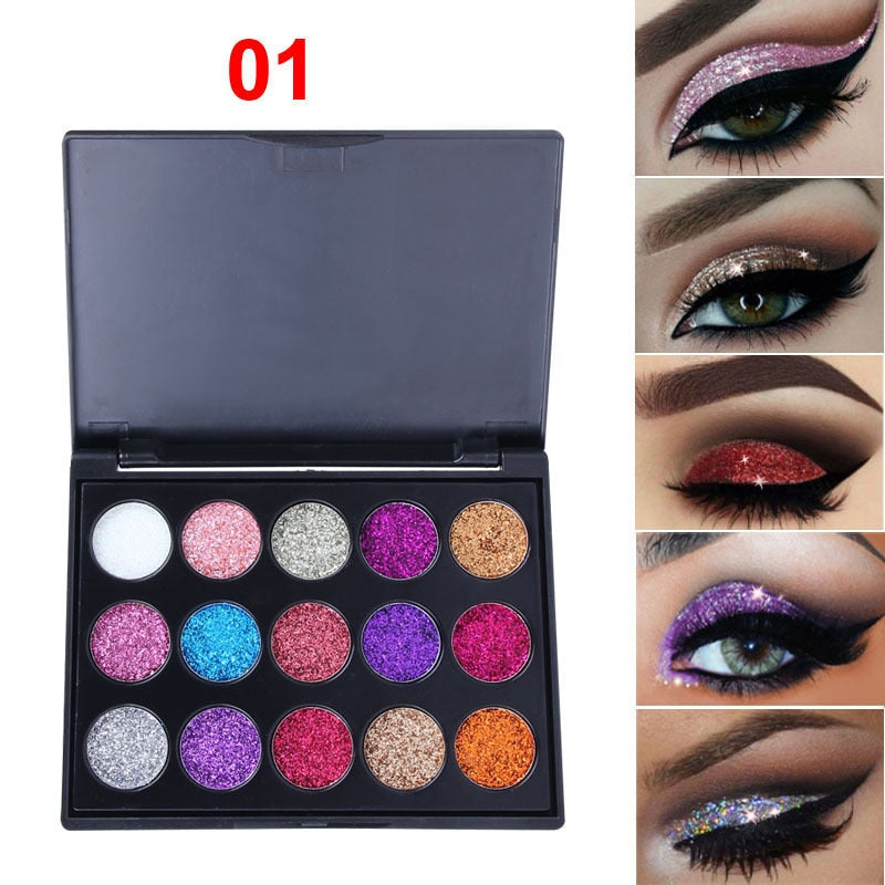 Brilho Aurora - Paleta de Sombras à Prova d'Água com Tons Glitterizados