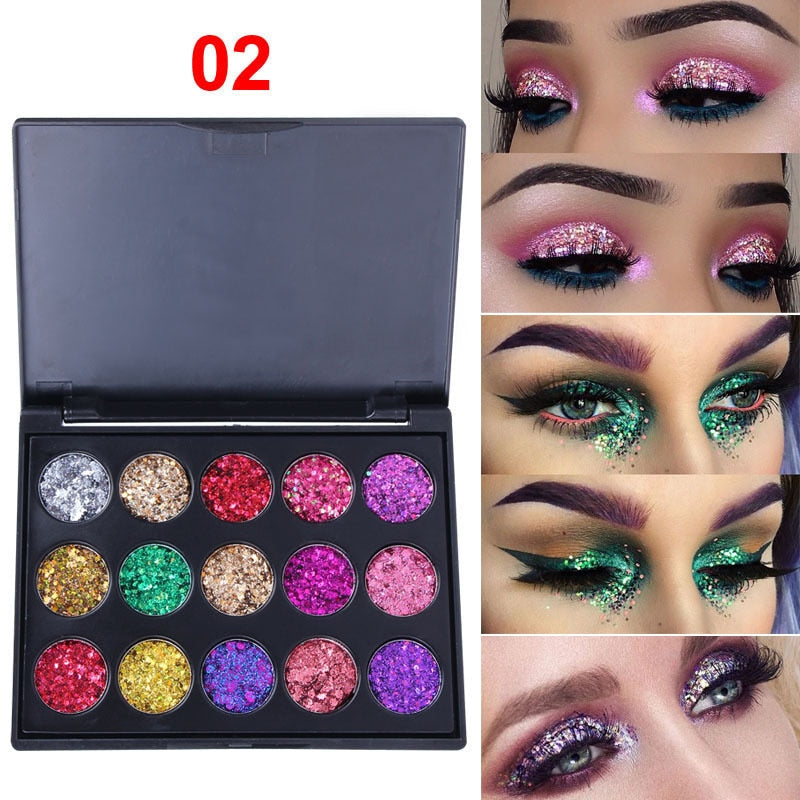 Brilho Aurora - Paleta de Sombras à Prova d'Água com Tons Glitterizados