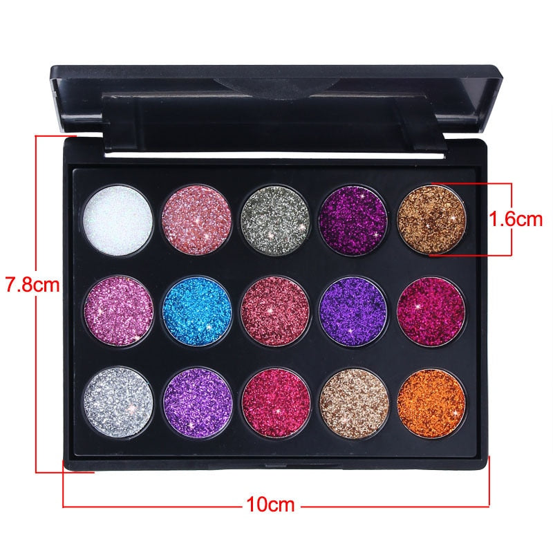 Brilho Aurora - Paleta de Sombras à Prova d'Água com Tons Glitterizados